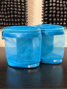2 Arbonne FC5 Blue Mesh Travel Organizer Bag